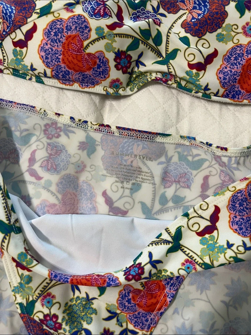 Summersalt Tie Shoulder Floral Bikini Set Size 4 - Picture 3 of 6